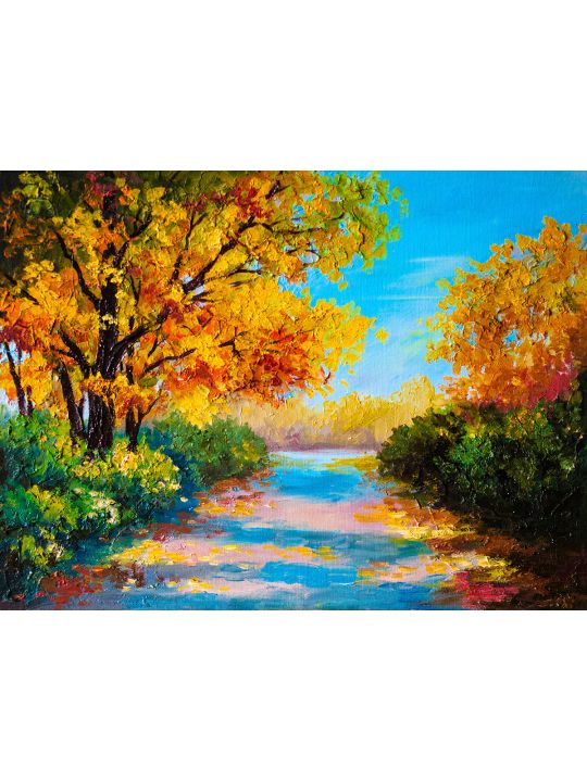 Картина интерьерная «Осенний лес» холст 18 x 24 см