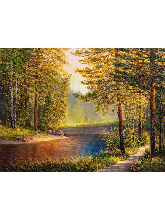 Картина интерьерная «Осенний лес» холст 18 x 24 см