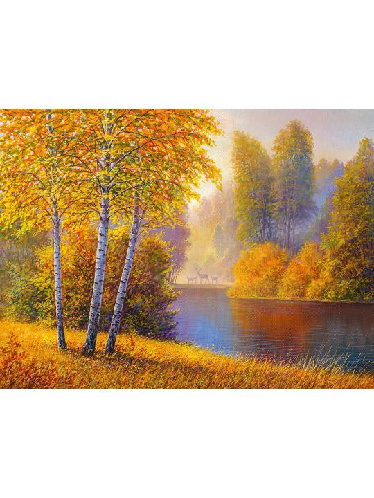 Картина интерьерная «Осенний лес» холст 18 x 24 см