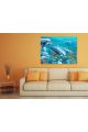 Картина интерьерная на подрамнике «Дельфины» холст 90 x 70 см