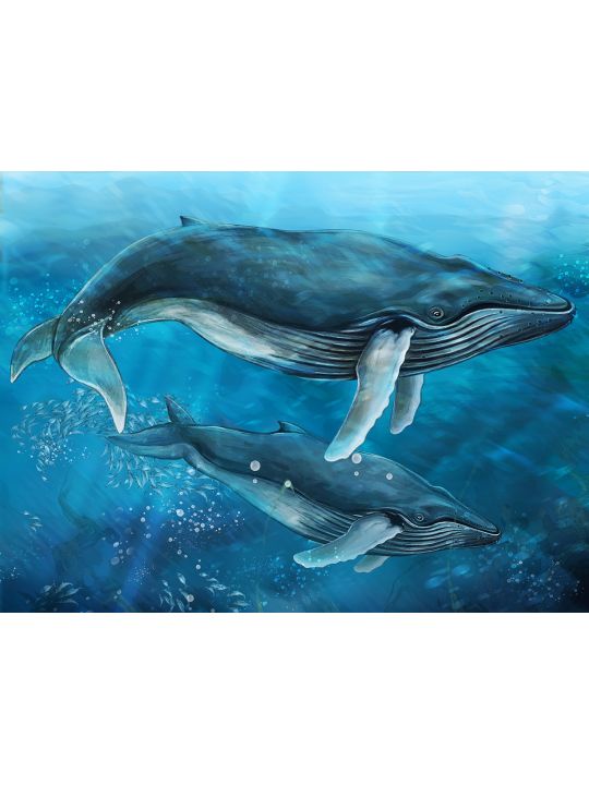 Картина интерьерная «Киты» холст 18 x 24 см