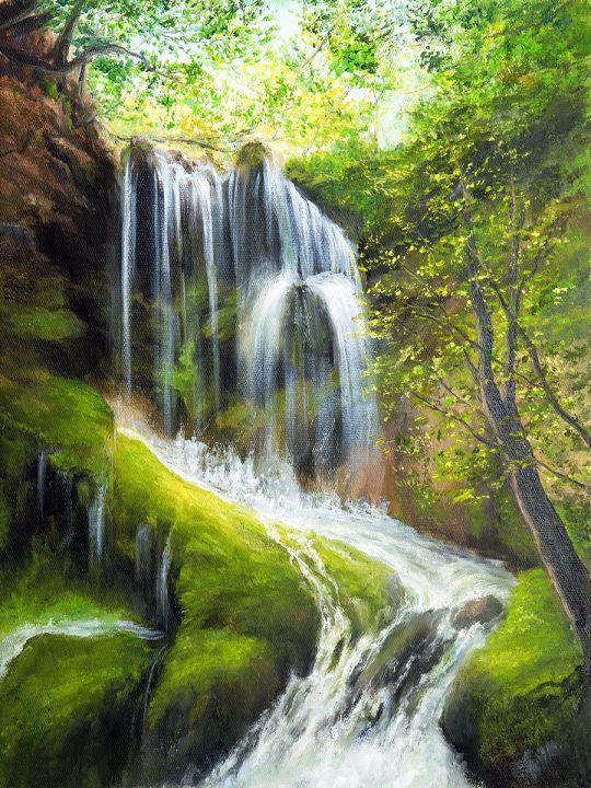 Картина интерьерная «Водопад» холст 18 x 24 см