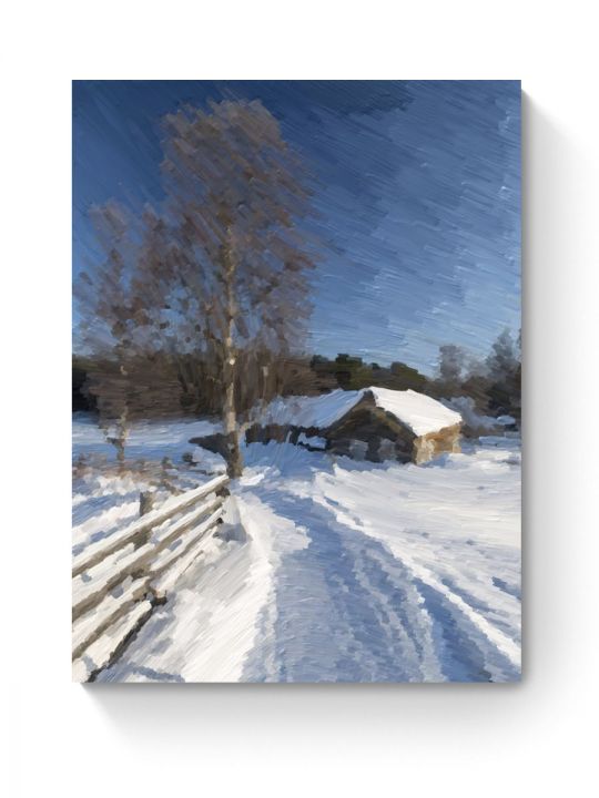 Картина интерьерная на подрамнике «Деревня» холст 40 x 30 см