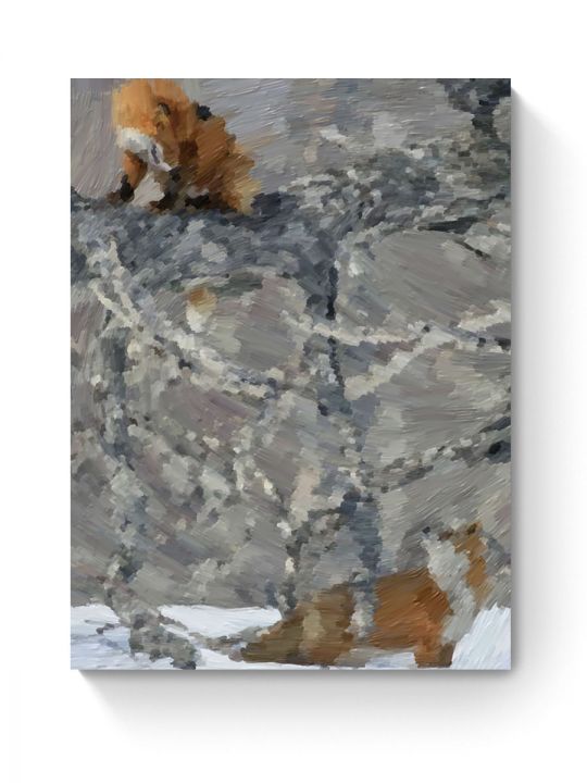 Картина интерьерная на подрамнике «Лисички» холст 40 x 30 см