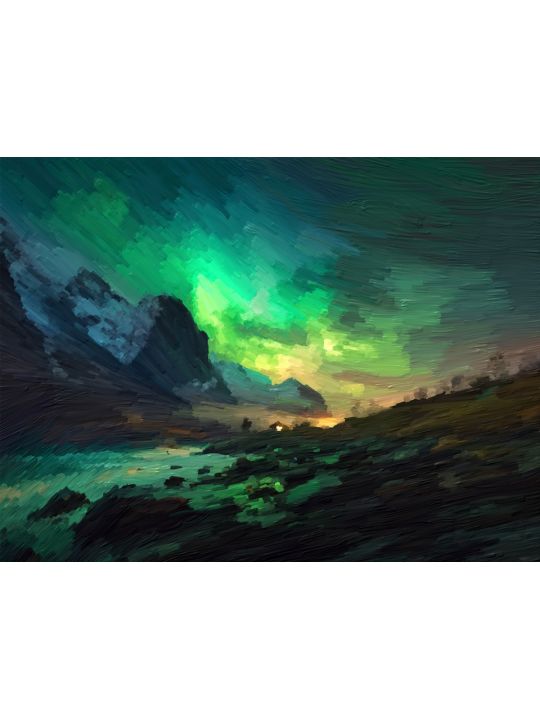 Картина интерьерная «Северное сияние» холст 70 x 50 см