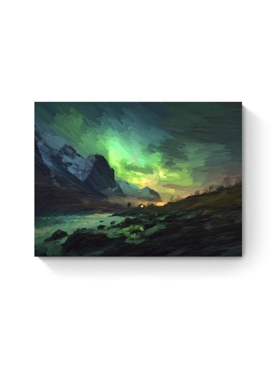 Картина интерьерная на подрамнике «Северное сияние» холст 40 x 30 см