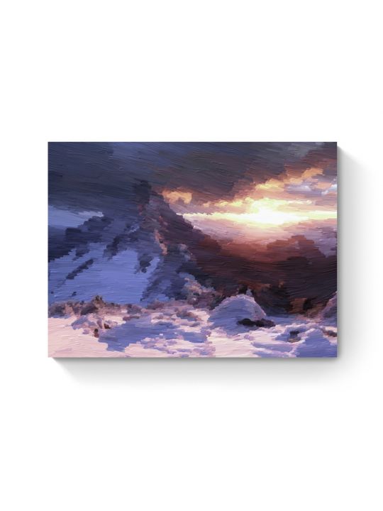 Картина интерьерная на подрамнике «Сумерки в горах» холст 40 x 30 см