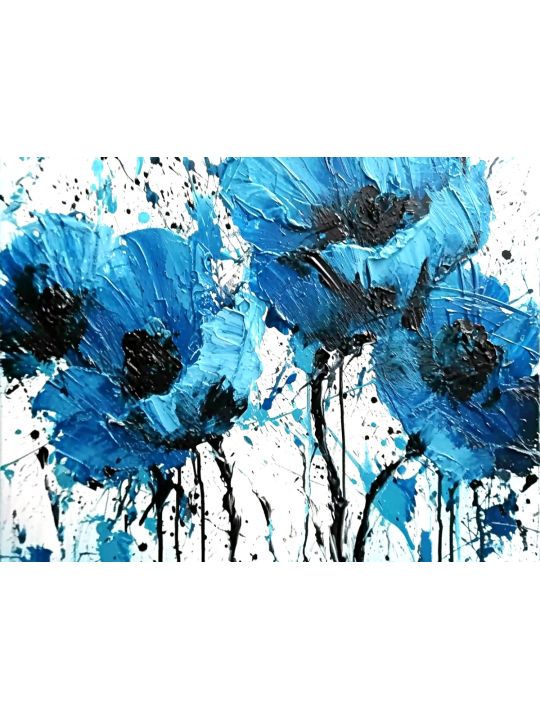 Картина интерьерная «Голубые маки» холст 60 x 50 см