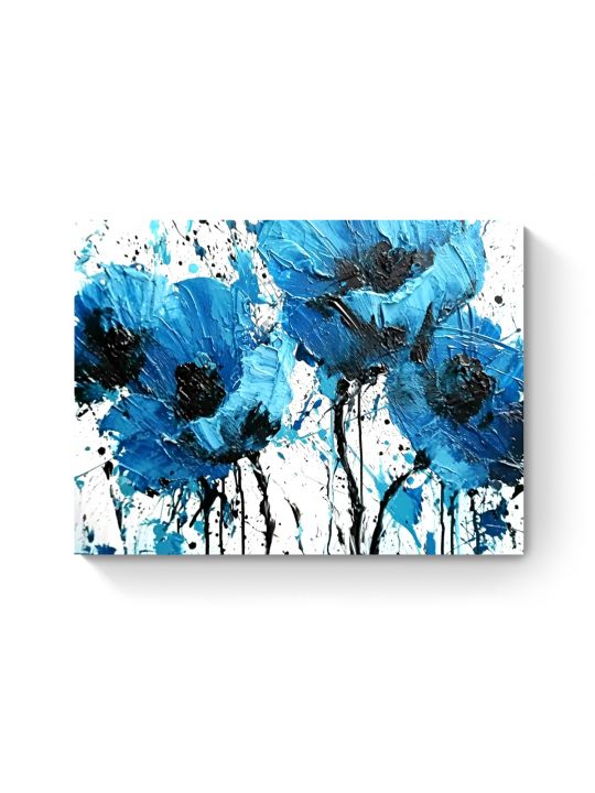 Картина интерьерная на подрамнике «Голубые маки» холст 40 x 30 см
