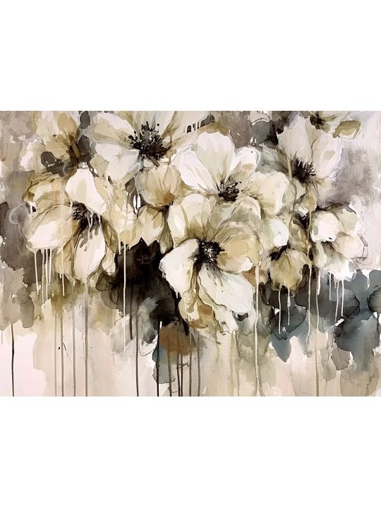 Картина интерьерная «Белые цветы» холст 40 x 30 см