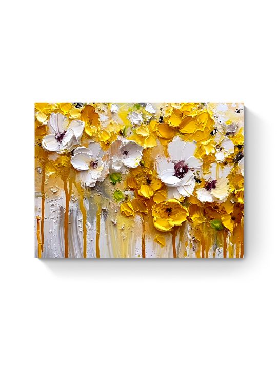 Картина интерьерная на подрамнике «Желтые цветы» холст 90 x 70 см