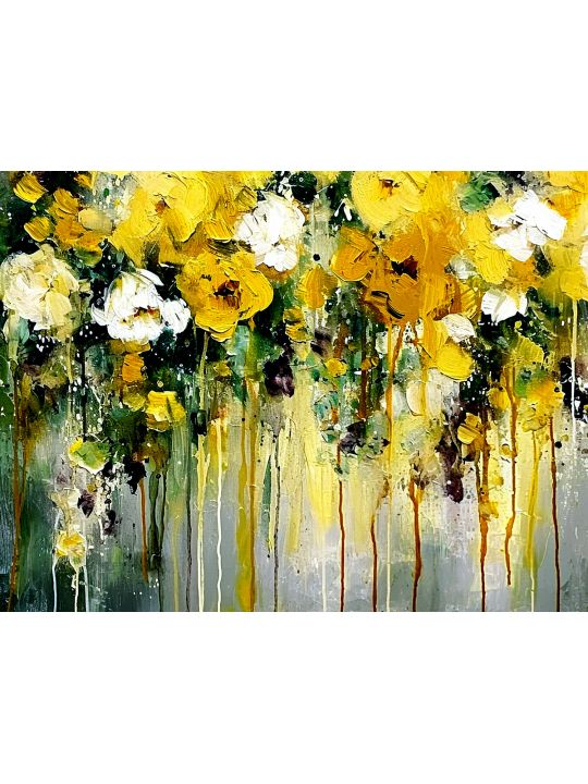 Картина интерьерная «Цветы» холст 130 x 100 см