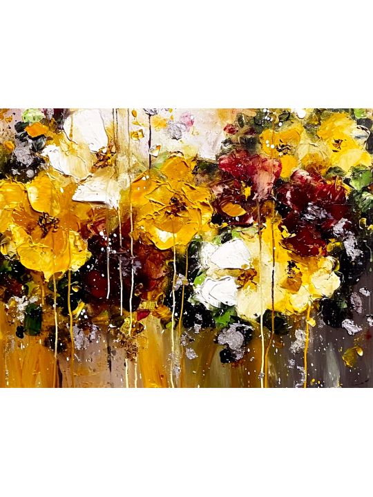Картина интерьерная «Цветы» холст 70 x 50 см