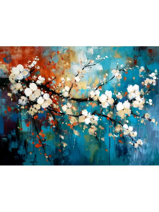 Картина интерьерная «Цветы» холст 80 x 60 см