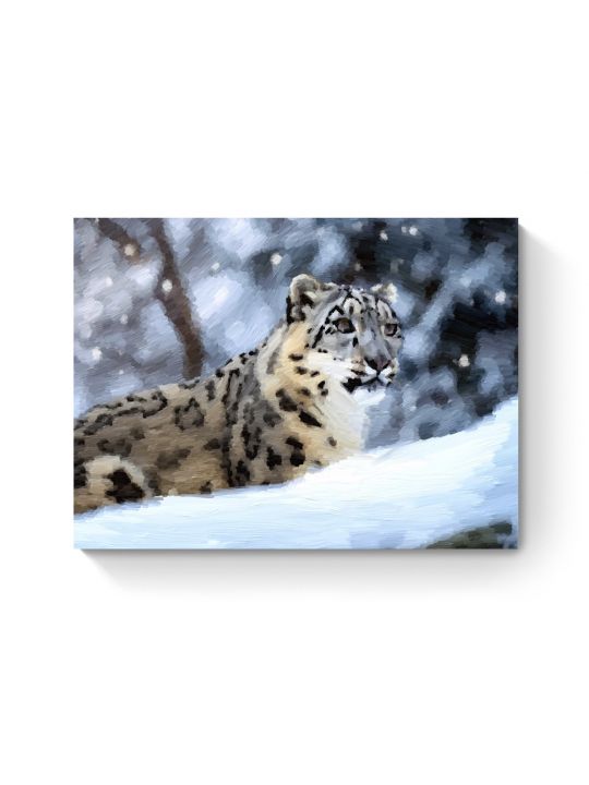 Картина интерьерная на подрамнике «Снежный барс» холст 40 x 30 см