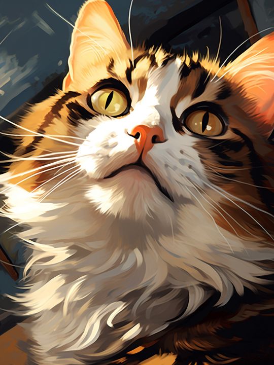 Алмазная мозаика на подрамнике «Кот» 50x40 см, 50 цветов