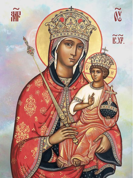 Алмазная мозаика без подрамника «Галатская икона Божией Матери» 40x30 см, 49 цветов