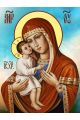Алмазная мозаика без подрамника «Жировицкая икона Божией Матери» 40x30 см, 50 цветов