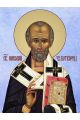 Алмазная мозаика на подрамнике «Святитель Николай Чудотворец» 70x50 см, 50 цветов