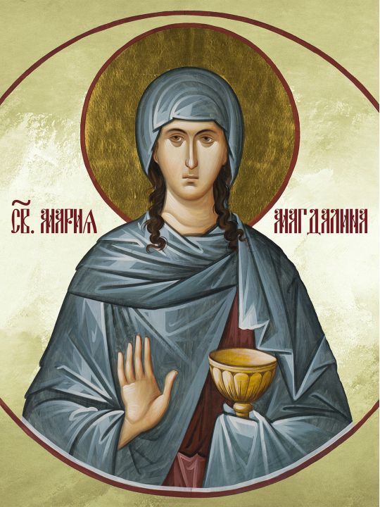 Алмазная мозаика без подрамника «Святая Мария Магдалина» 50x40 см, 45 цветов