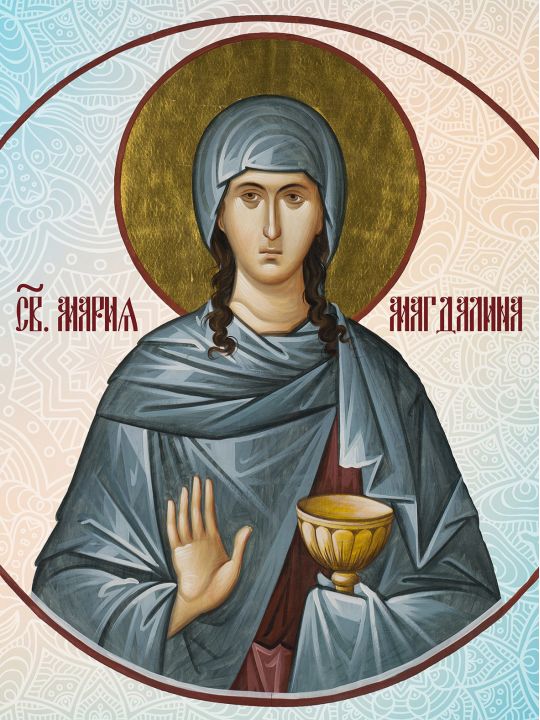 Алмазная мозаика без подрамника «Святая Мария Магдалина» 70x50 см, 50 цветов