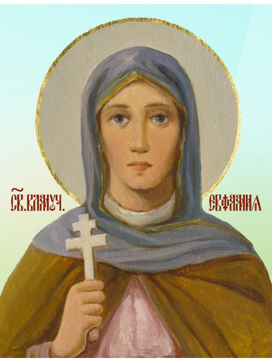 Алмазная мозаика на подрамнике «Евфимия Всехвальная» 40x30 см, 50 цветов