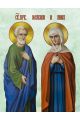 Алмазная мозаика без подрамника «Святые Иоаким и Анна» 90x70 см, 50 цветов