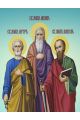 Алмазная мозаика без подрамника «Апостолы Иоанн Богослов,Петр и Павел» 70x50 см, 50 цветов