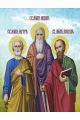 Алмазная мозаика без подрамника «Апостолы Иоанн Богослов,Петр и Павел» 70x50 см, 50 цветов