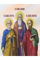 Алмазная мозаика без подрамника «Апостолы Иоанн Богослов,Петр и Павел» 40x30 см, 50 цветов