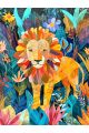 Алмазная мозаика без подрамника «Рисунок льва» 50x40 см, 49 цветов