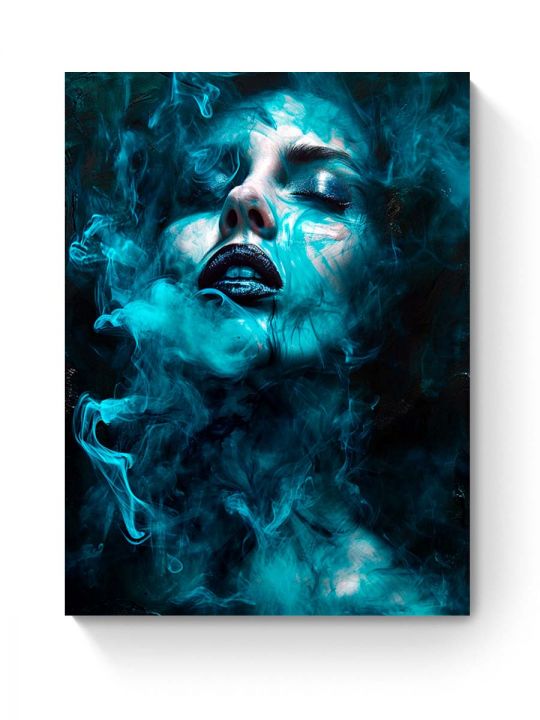 Картина интерьерная на подрамнике «Девушка в дыму» холст 40 x 30 см