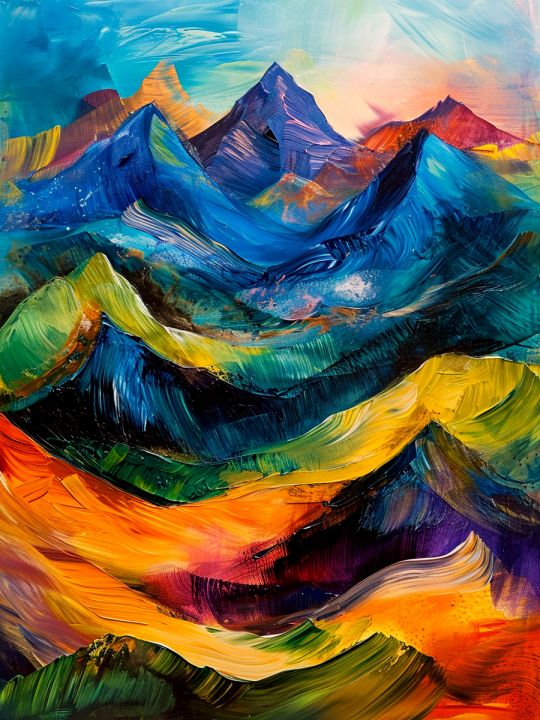 Картина интерьерная «Горы красками» холст 40 x 30 см