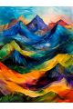 Картина интерьерная «Горы красками» холст 50 x 40 см