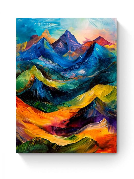 Картина интерьерная на подрамнике «Горы красками» холст 50 x 40 см