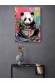Картина интерьерная на подрамнике «Панда с бамбуком» холст 40 x 30 см