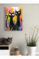 Картина интерьерная на подрамнике «Черные кошки» холст 40 x 30 см