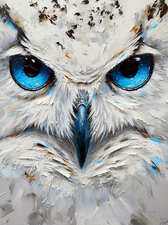 Алмазная мозаика на подрамнике «Полярная сова» 50x40 см, 49 цветов
