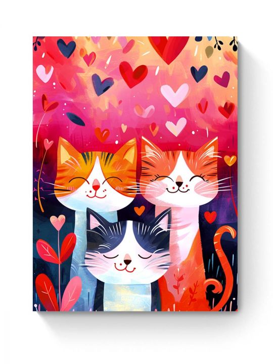 Картина интерьерная на подрамнике «Три кота» холст 40 x 30 см
