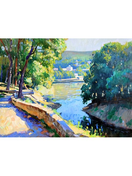 Картина интерьерная «Набережная реки» холст 18 x 24 см