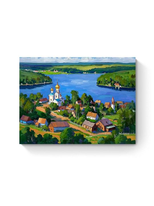 Картина интерьерная на подрамнике «Волжский городок» холст 40 x 30 см