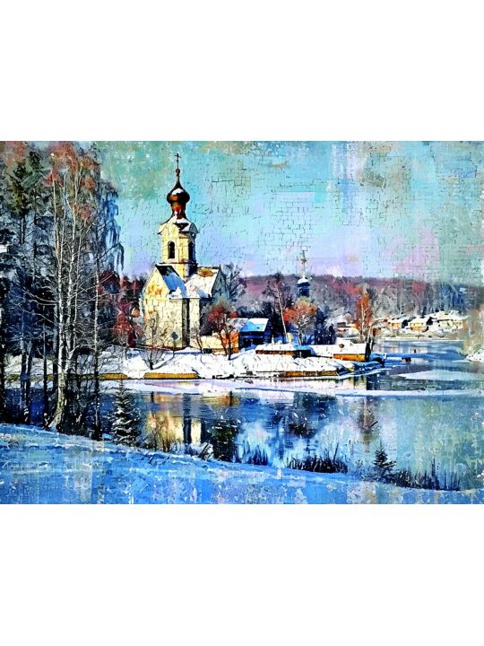 Картина интерьерная «Зимний пейзаж» холст 90 x 70 см