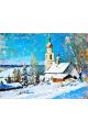 Картина интерьерная «Деревня зимой» холст 25 x 35 см