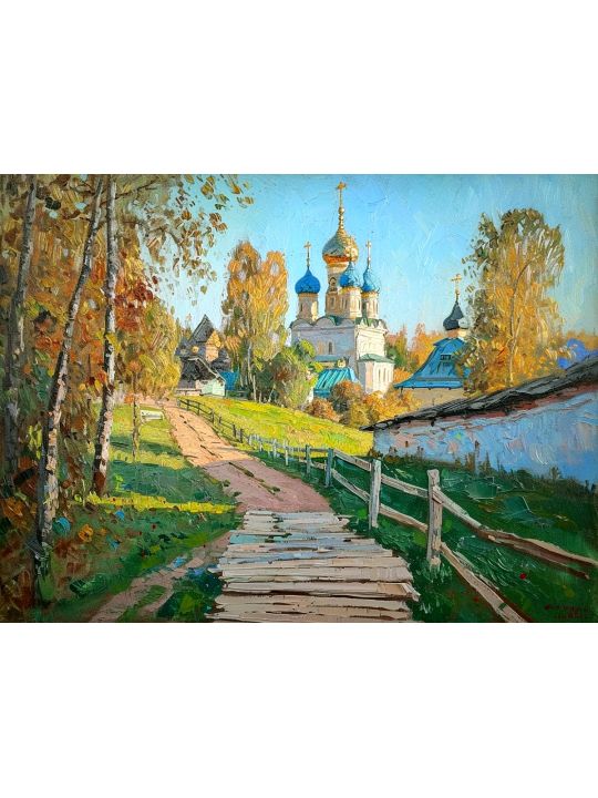 Картина интерьерная «Дорожка к храму» холст 18 x 24 см