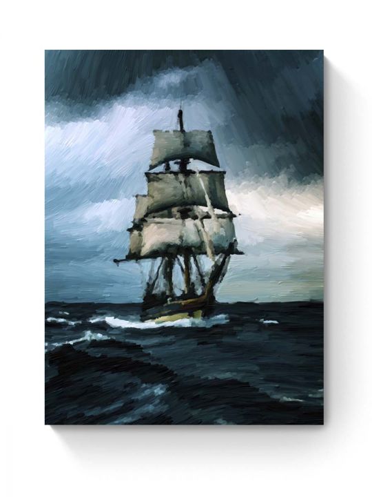 Картина интерьерная на подрамнике «Корабль в море» холст 40 x 30 см
