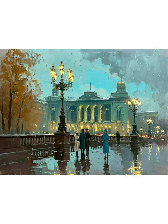Картина интерьерная «Дождливый день» холст 25 x 35 см