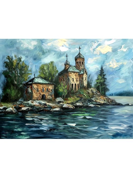 Картина интерьерная «На берегу» холст 90 x 70 см