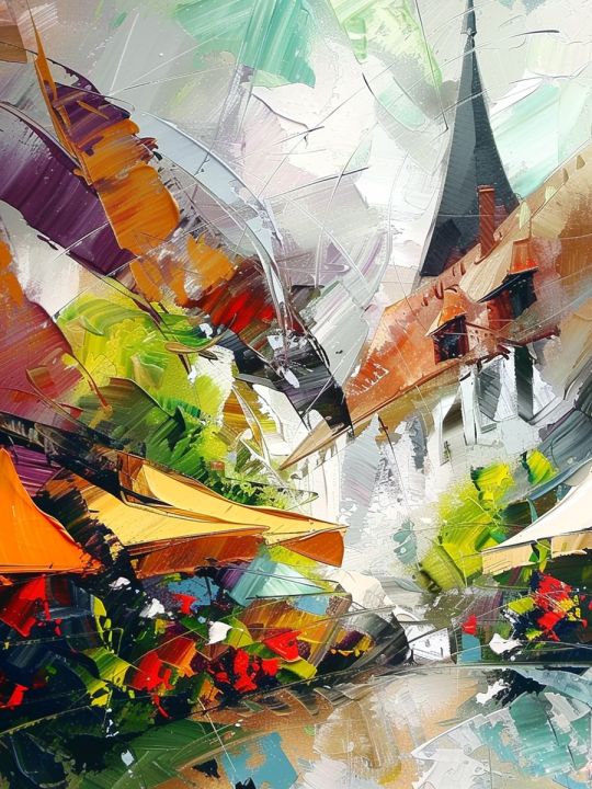 Картина интерьерная «Рынок» холст 18 x 24 см