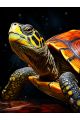 Алмазная мозаика без подрамника «Красноухая черепаха» 130x100 см, 50 цветов