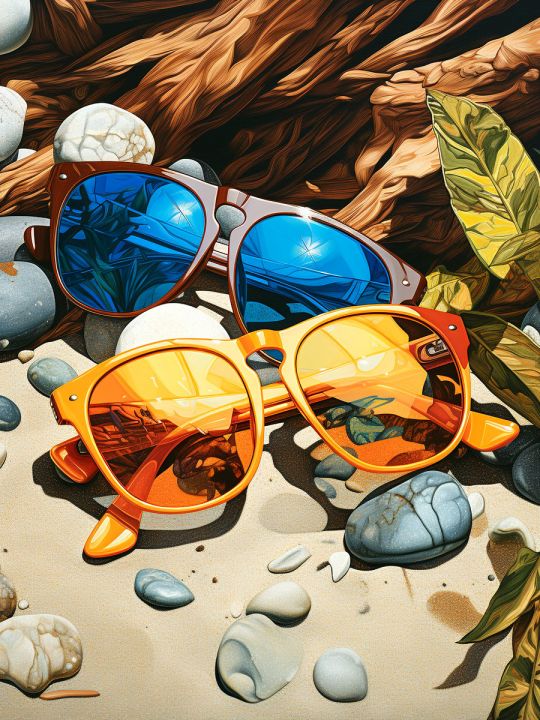 Алмазная мозаика без подрамника «Солнечные очки» 130x100 см, 50 цветов